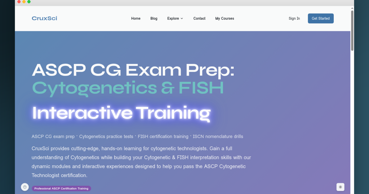 Welcome to CruxSci — Tell us about your exam